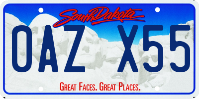 SD license plate 0AZX55