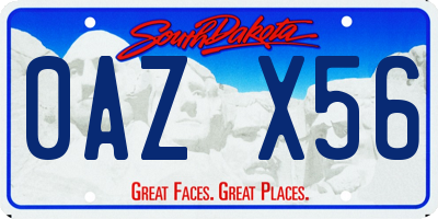 SD license plate 0AZX56
