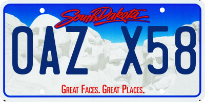 SD license plate 0AZX58