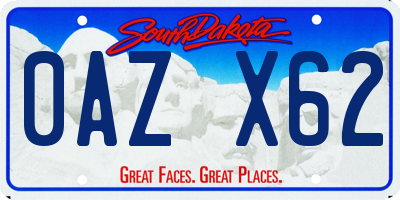 SD license plate 0AZX62