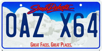 SD license plate 0AZX64