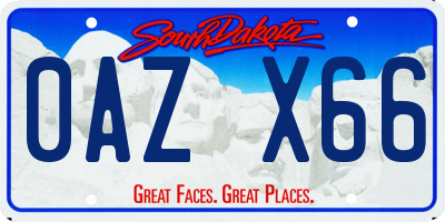 SD license plate 0AZX66