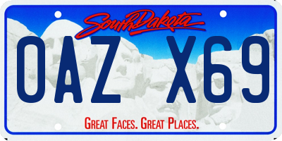 SD license plate 0AZX69