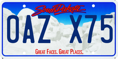 SD license plate 0AZX75