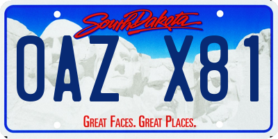 SD license plate 0AZX81