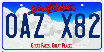 SD license plate 0AZX82