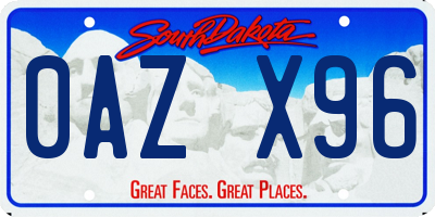 SD license plate 0AZX96