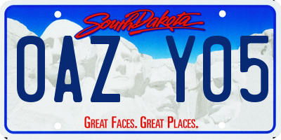 SD license plate 0AZY05