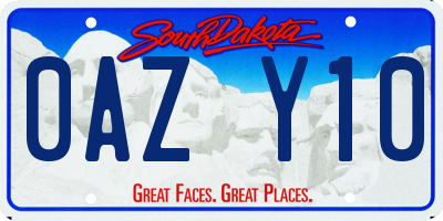 SD license plate 0AZY10