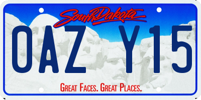 SD license plate 0AZY15