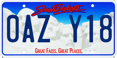 SD license plate 0AZY18