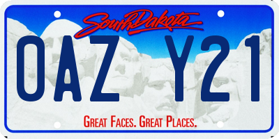 SD license plate 0AZY21