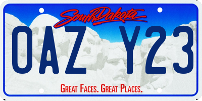 SD license plate 0AZY23