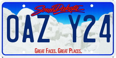SD license plate 0AZY24