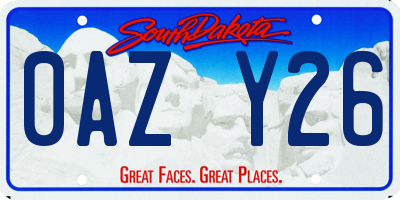 SD license plate 0AZY26