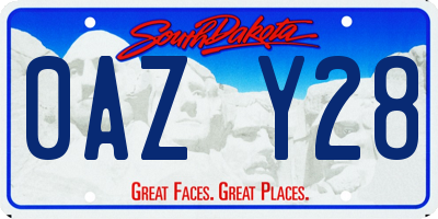SD license plate 0AZY28