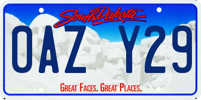 SD license plate 0AZY29