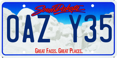 SD license plate 0AZY35