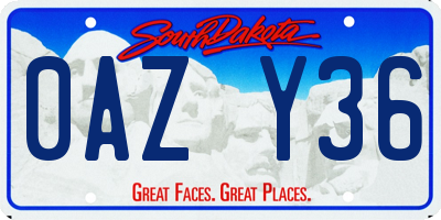 SD license plate 0AZY36