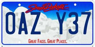 SD license plate 0AZY37