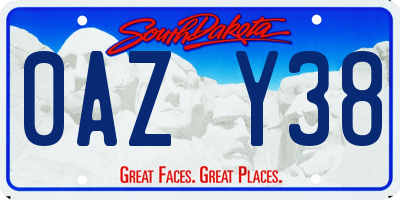 SD license plate 0AZY38