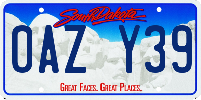 SD license plate 0AZY39