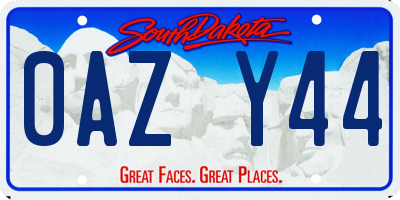 SD license plate 0AZY44