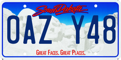 SD license plate 0AZY48