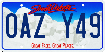 SD license plate 0AZY49