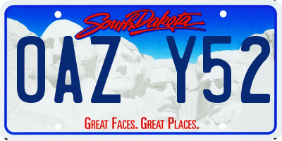 SD license plate 0AZY52