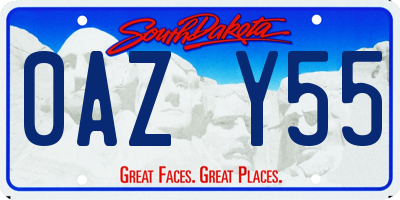 SD license plate 0AZY55