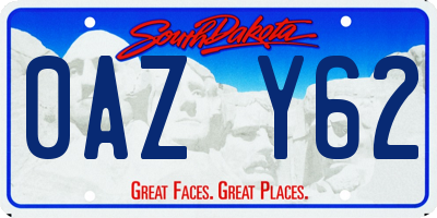 SD license plate 0AZY62