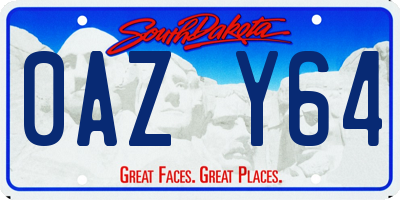 SD license plate 0AZY64