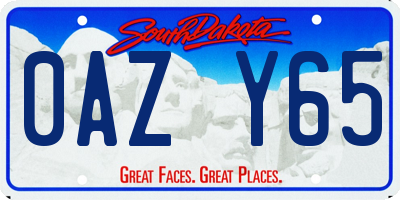 SD license plate 0AZY65