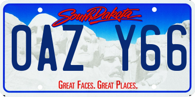 SD license plate 0AZY66