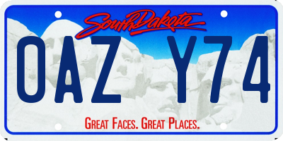 SD license plate 0AZY74