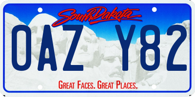 SD license plate 0AZY82