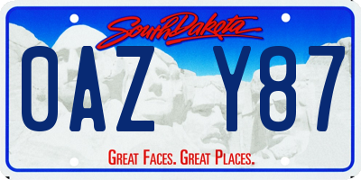 SD license plate 0AZY87