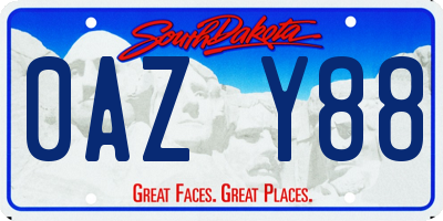 SD license plate 0AZY88