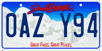 SD license plate 0AZY94