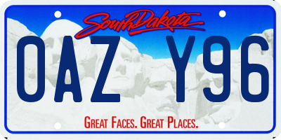 SD license plate 0AZY96