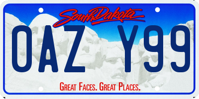 SD license plate 0AZY99