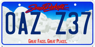 SD license plate 0AZZ37