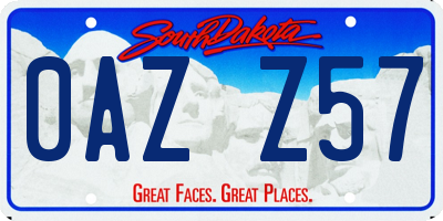 SD license plate 0AZZ57