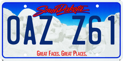 SD license plate 0AZZ61