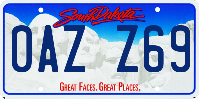 SD license plate 0AZZ69