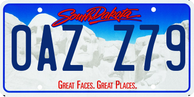 SD license plate 0AZZ79