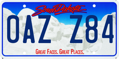 SD license plate 0AZZ84