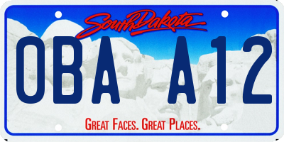 SD license plate 0BAA12