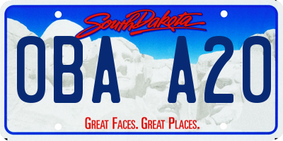 SD license plate 0BAA20
